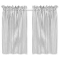 Cackleberry Home Alloy Gray and White Ticking Stripe Cafe Curtains Woven Cotton 28 Inches W x 30 Inches L, Set of 2