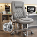 GYI High Back Executive Office Chair, Big and Tall Office Desk Chair 400LBS with Lumbar Support, Flip-up Armrests, Rubber Wheels