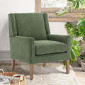COLAMY Modern Wingback Living Room Chair, Upholstered Fabric Accent Armchair, Single Sofa Chair with Lounge Seat and Wood Legs f