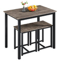 Yaheetech 3 Piece Dining Table Set - Kitchen Table & Chair Sets for 2 - Compact Table w/ 2 Stools & Space Saving Design for Dini