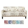 Great Bay Home Patchwork Scalloped Printed Furniture Protector Stain Resistant Sofa Cover (Sofa, Taupe)