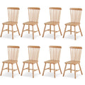 Saylike Dining Chairs Set of 8, Farmhouse Solid Wood Windsor Kitchen Chairs Set with Spindle Back for Restaurant Dining Room (8,