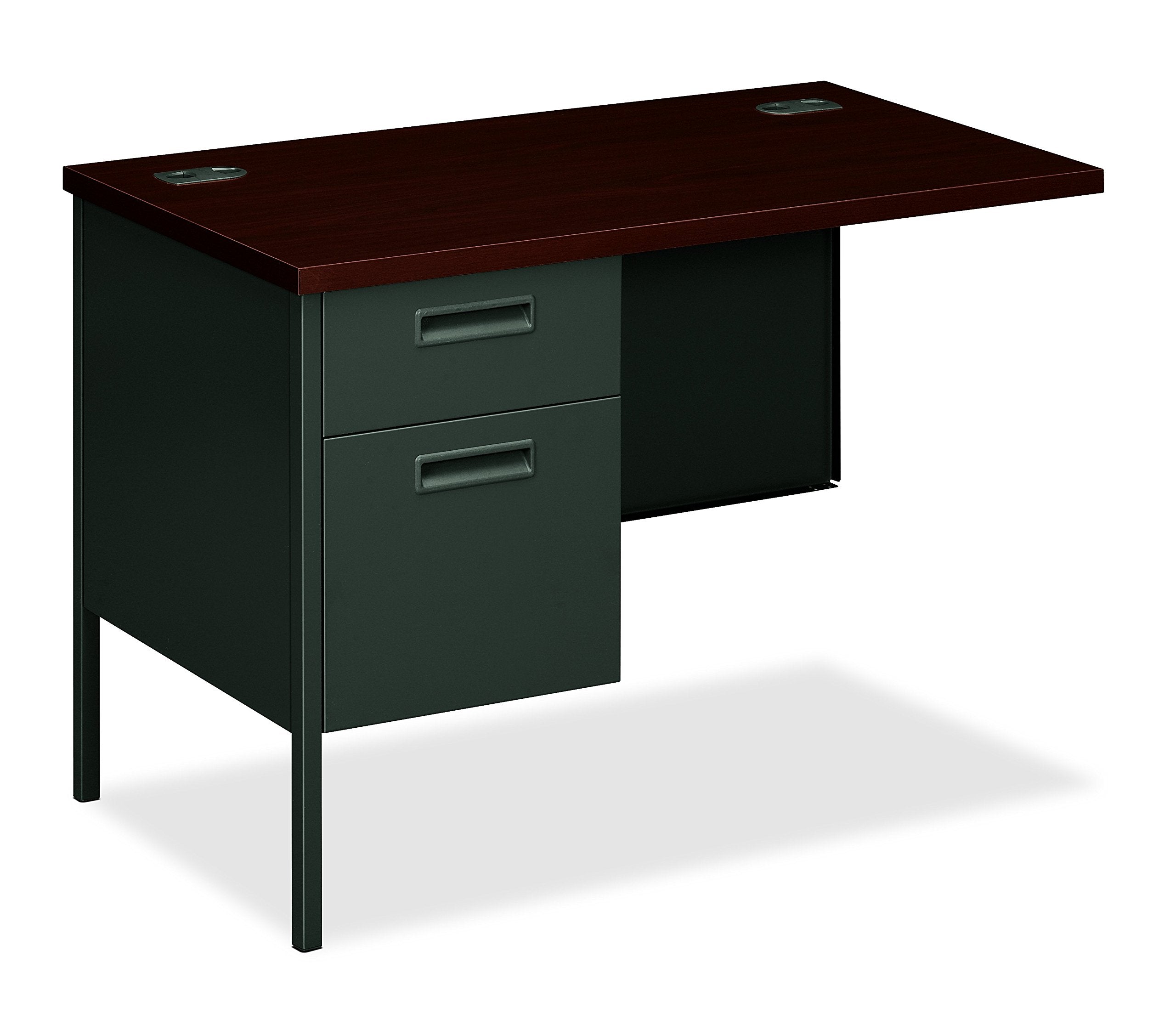 HON Metro Classic Charcoal Finish Laminate Left Return with 1 Box/1 File Drawer, 42W, Mahogany