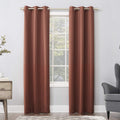 Sun Zero Easton Energy Saving Blackout Grommet Curtain Panel, 40 x 95, Terracotta Orange