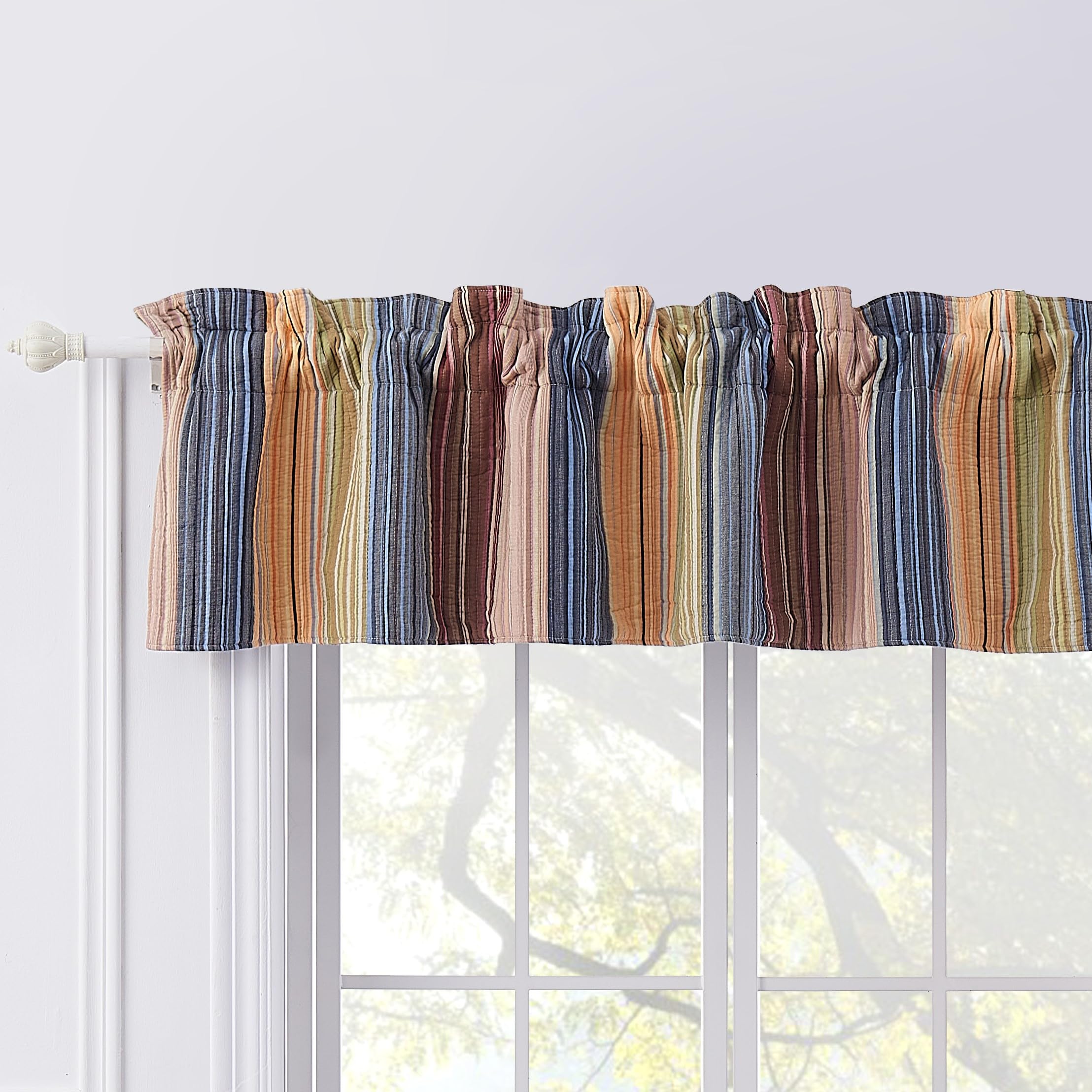 Greenland Home Katy Window Valance Red 84 x 21