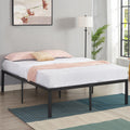 VECELO 18 Inch Queen Metal Platform Tall Bed Frame,Heavy Duty Steel Slat/Easy Assembly Mattress Foundation/No Box Spring Needed
