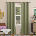 Sun Zero Easton Energy Saving Blackout Grommet Curtain Panel, 40 x 63, Sage Green