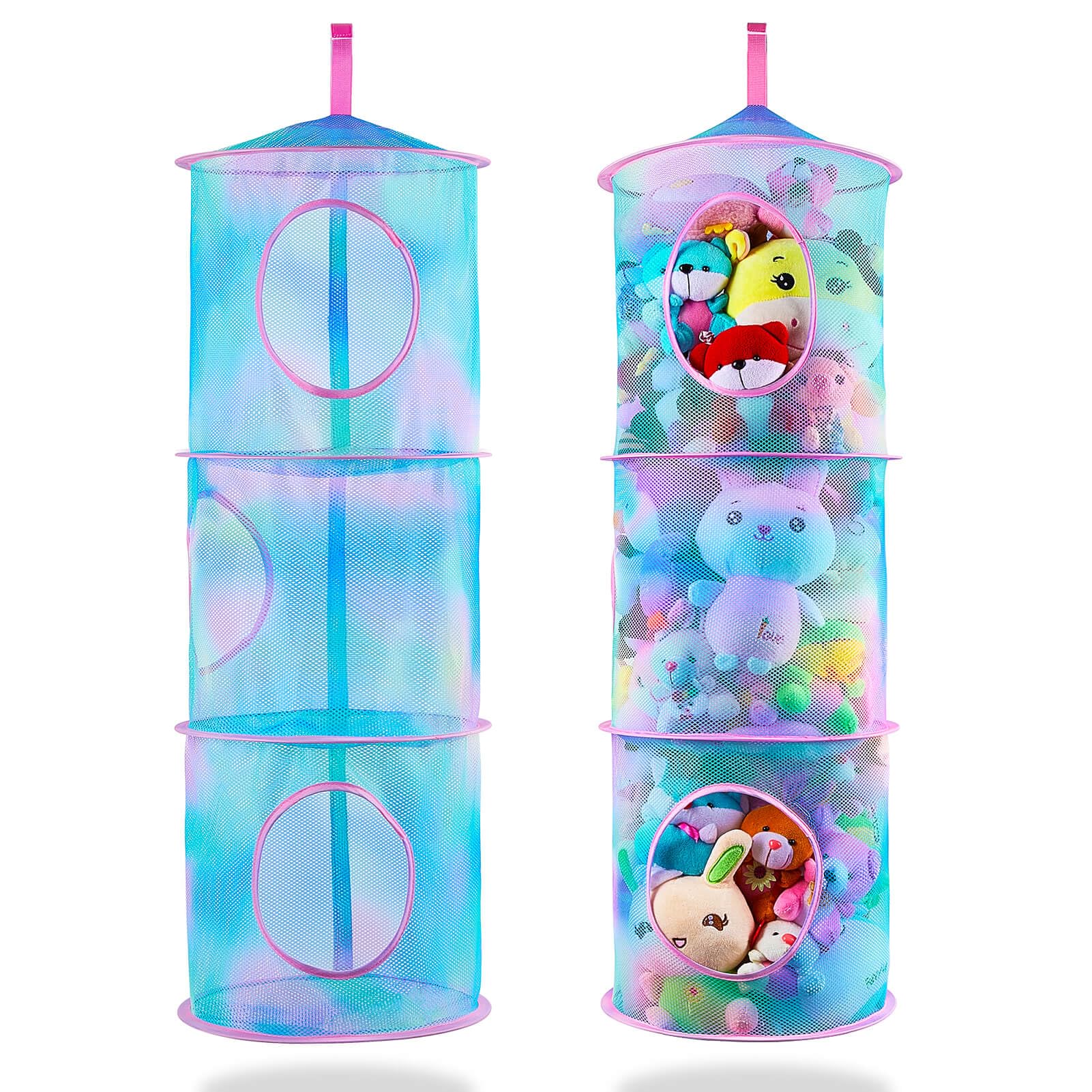Basumee Stuffed Animals Net or Hammock 2 Pcs Stuffed Animals Storage Toy Net Hammock for Stuffed Animals Organizer Mesh Hammock 