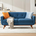 Kingfun 65.3 W Loveseat Sofa, Mid Century Modern Decor Love Seat Couches for Living Room, Button Tufted Upholstered Furniture, S