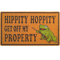Funny Door Mat for Front Door, Frog Coir Doormat for Outside Entrance Hippity Hoppity Get of My Property Welcome mats 30x17 inch