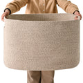 ICERZCZ Large Storage Basket for Organizing, Blanket Basket for Living Room, Large Toy Baskets for Storage, Woven Cotton Rope Ba
