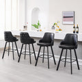 FIRAVOE Bar Stools Set of 4, 30 Swivel Bar Height Bar Stools with High Back, Faux Leather Kitchen Barstools Bar Height for Kitch