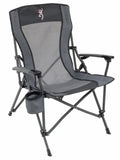 Browning Folding Camping Chairs for Adults - Durable Mesh Fabric Over Sturdy Powder Coated Steel Frame, Armrests Cup Holder, and