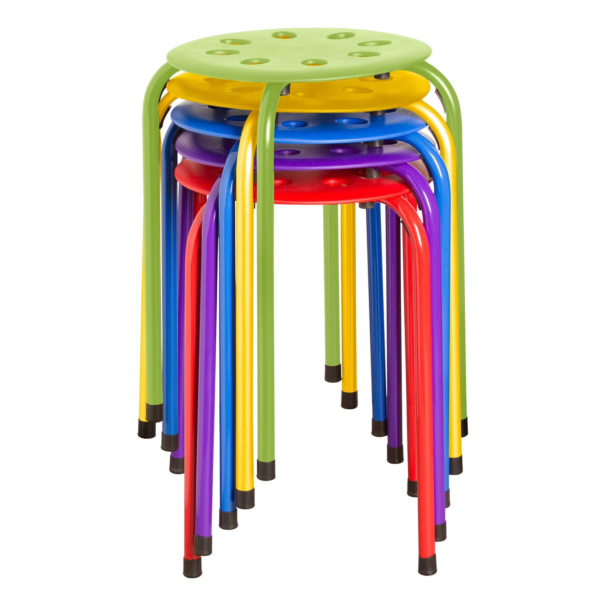 Norwood Commercial Furniture Stacking Stools for Kids and Adults, 17.75 Standard Height Portable Nesting Office and Classroom St