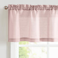 jinchan Casual Weave Valance Curtains for Kitchen Living Room Bathroom 18 Inch Linen Textured Semi-Sheer Window Valance Privacy 