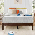 Mellow Asher 14 Inch Bamboo Wood Bed with Wooden Slats, No Box Spring Needed, Easy Assembly, Queen, Coffee Platform