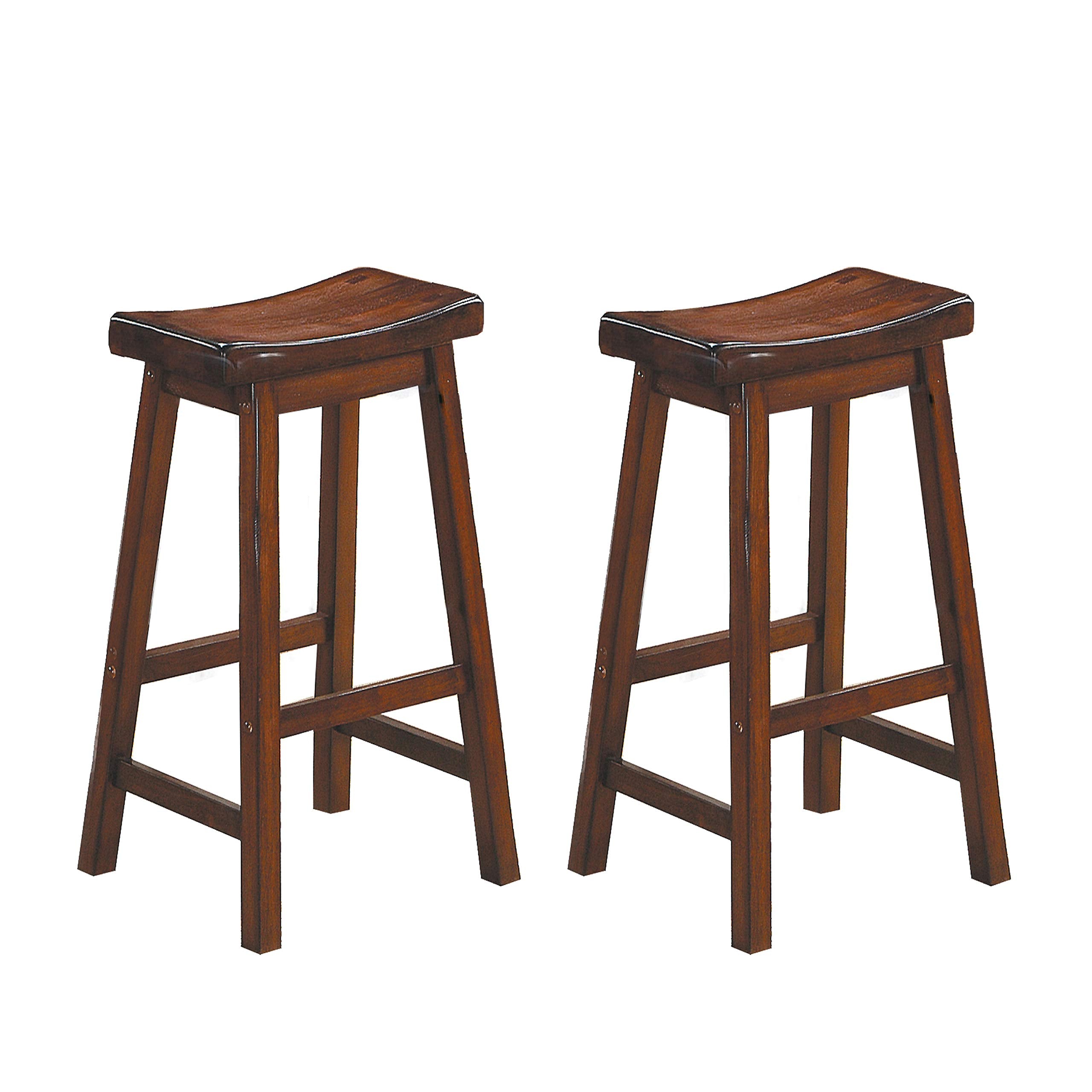 Homelegance Saddleback 29-Inch Height Barstool, Cherry, Set of 2
