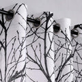 FMFUNCTEX Black White Sheer Curtains for Living-Room 54 inches Long Print Semi-Sheer Window Drapes for Bedroom Branch Tree Curta