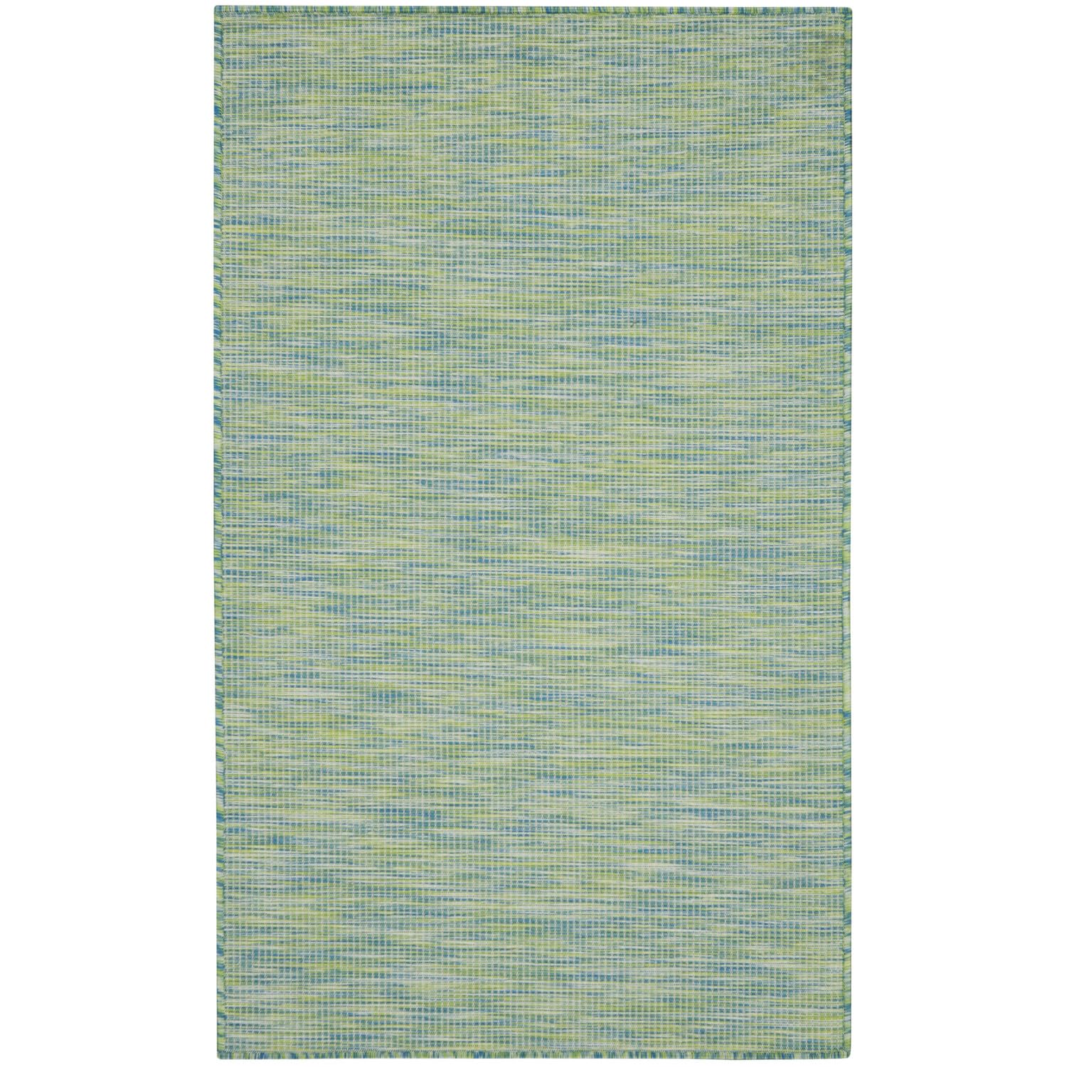 Nourison Positano Indoor/Outdoor Blue/Green 3 x 5 Area Rug, Easy Cleaning, Non Shedding, Bed Room, Living Room, Dining Room, B