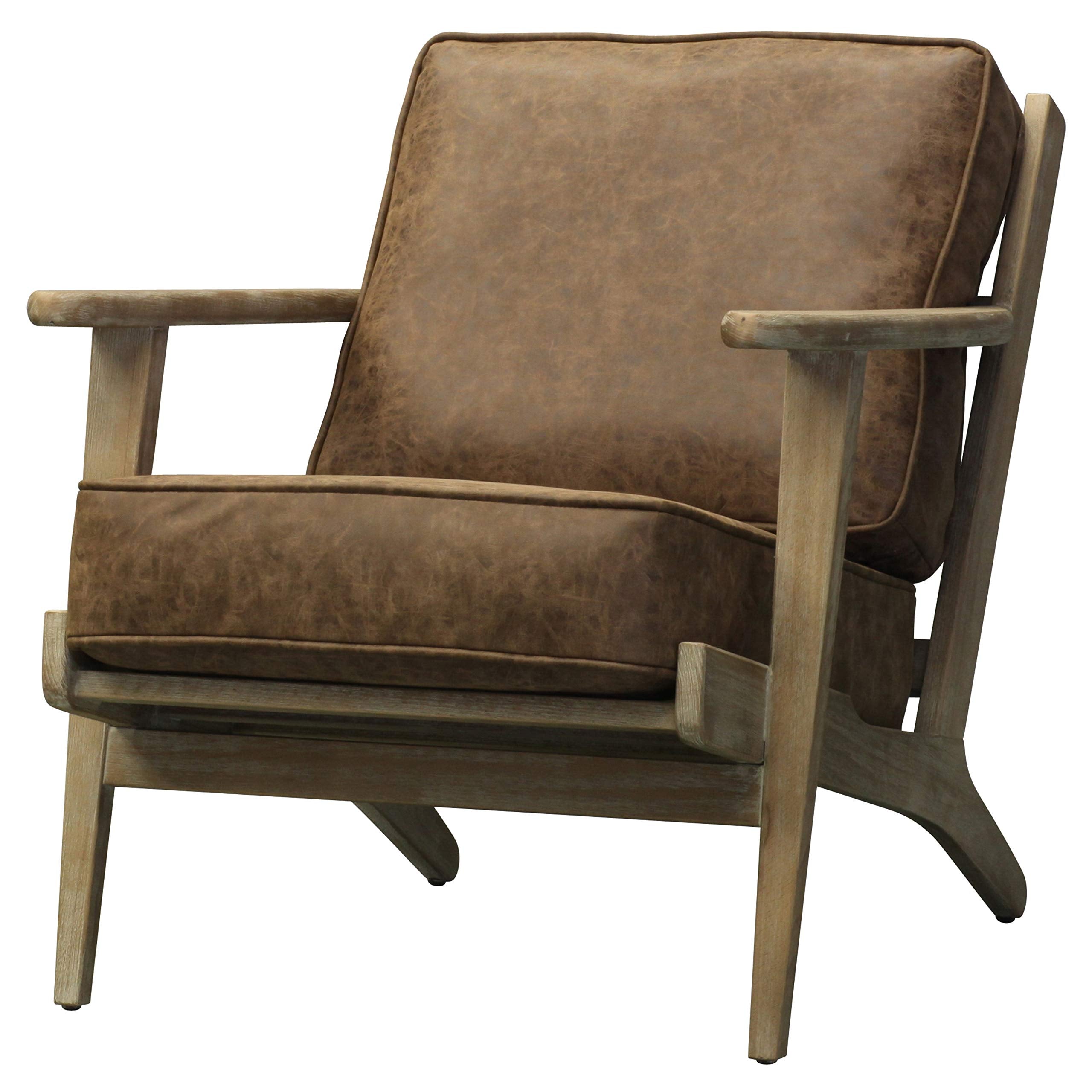 New Pacific Direct Albert PU Leather Accent Chairs, Brown
