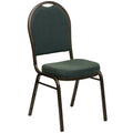 Flash Furniture HERCULES Series Dome Back Stacking Banquet Chair in Green Patterned Fabric - Gold Vein Frame