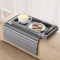 Bestjing Sofa Armrest Tray Table for Couch - 2-in-1 Foldable Couch Arm Table with Be Slide Detachable Tray - Anti-Slip Sofa Armc