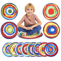 HiiARug Carpet Circles Kids Rug 16 Rainbow Crazy Carpet Circle Seats Pre-School Classroom Accessories 12pcs Round Carpet Seats G