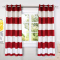 DriftAway Red Striped Room Darkening Curtains Patriotic Horizontal Stripe Classic Grommet Drapes for Bedroom Living Room Thermal