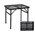 ALZEROOE Metal Picnic Small Folding Table, Camping Grill BBQ Side Table for Outdoor Garden Patio Yard - Portable Lightweight, Co