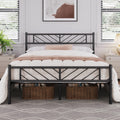 Yaheetech Queen Size Platform Bed Frame with Arrow Design Headboard, 13 Inches Metal Mattress Foundation for Storage, No Box Spr