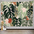 Batmerry Light Pink Tapestry, Tropical Banana Leaves and Hibiscus Flowers Picnic Mat Beach Towel Wall Art Decoration for Bedroom