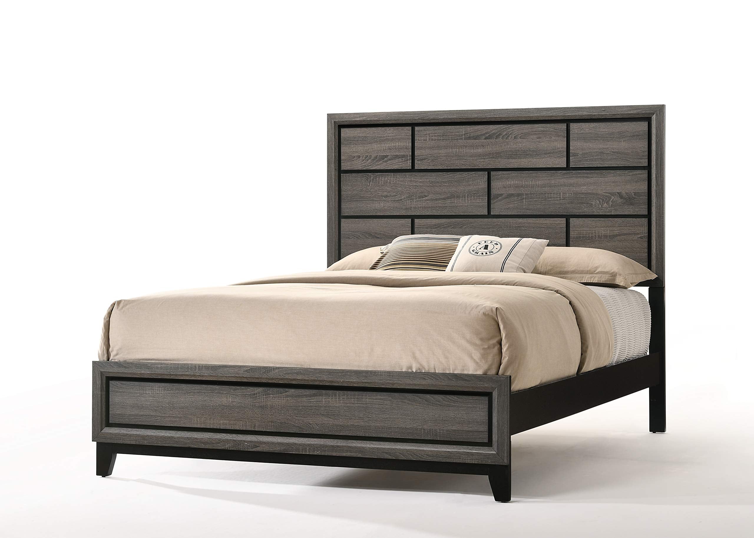 ACME Furniture Valdemar Platform, Weathered Gray, Queen