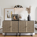 Nathan James Sideboard Buffet Modern Storage, Free Standing Accent Cabinet for Hallway, Entryway or Living Room, Set of 2, Black