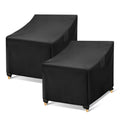 WLEAFJ Outdoor Chair Covers Waterproof, Black Lawn Patio Furniture Covers, Heavy Duty Patio Lounge Deep Seat Cover, 2 Pack - 26 