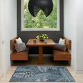 Nourison Garden Oasis Indoor-Outdoor Navy 3 x 5 Area Rug, Easy Cleaning, Non-Shedding, Bed Room, Living Room, Dining Room, Kit