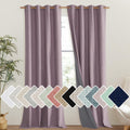 NICETOWN Chaise Mauve Vintage Linen 100% Blackout Curtains for Living Room, Thermal Insulated Curtains 102 Long, Noise Reducing 