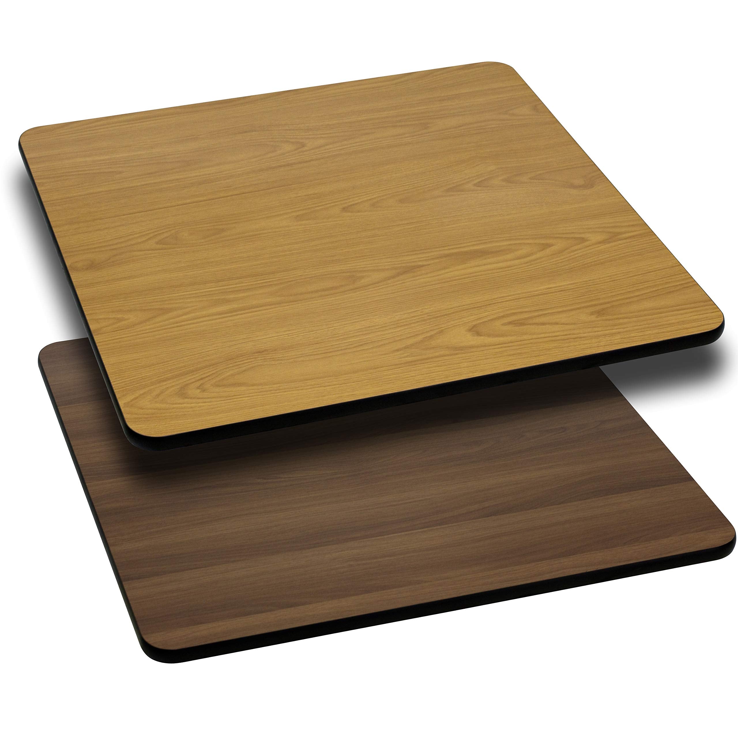 Flash Furniture Glenbrook 36 Square Table Top with Natural or Walnut Reversible Laminate Top