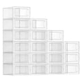 SONGMICS Shoe Boxes, Pack of 18 Shoe Storage Organizers, Stackable Clear Plastic Boxes for Closet, Sneakers, 9.1 x 13.1 x 5.6 In