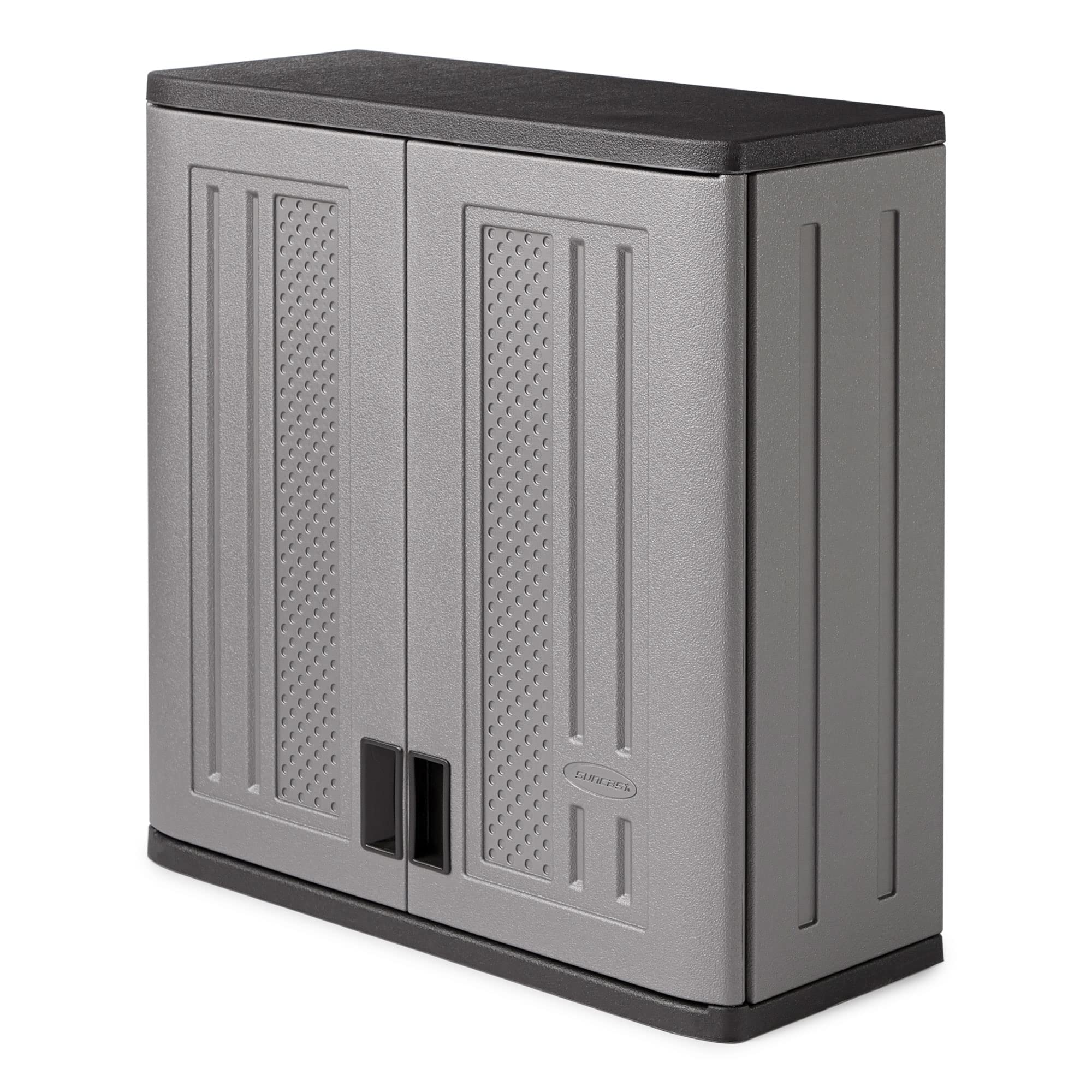 Suncast BMC3000 Cabinet-Resin Construction for Wall Mounted Garage Storage, 30.25 Organizer, Silver/Platinum