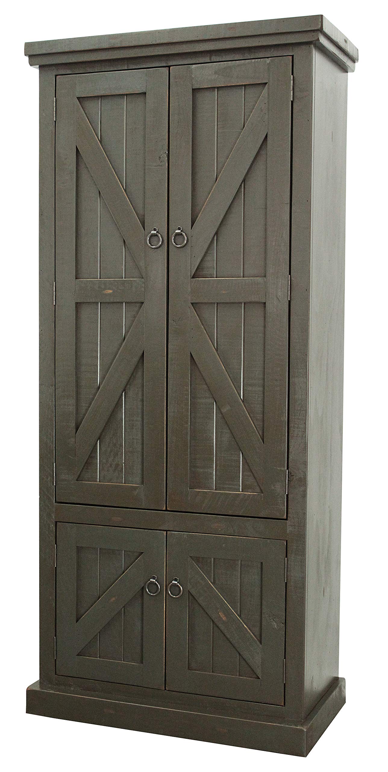 American Heartland Rustic Double Door Pantry, Rustic Grey
