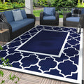 GENIMO 4 x 6 Outdoor Rug Waterproof for Patio Decor, Foldable Reversible Plastic Straw Area Rugs Mat for Camper, Outside Carpe