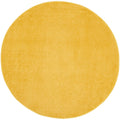 Nourison Essentials Indoor/Outdoor Yellow 4 x Round Area Rug, Easy Cleaning, Non Shedding, Bed Room, Living Room, Dining Room, 