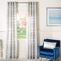 Safavieh Home Curtain Brenna Grey Semi-Sheer 52 x 84 Grommet Drape Panel Window Treatment, 52x84