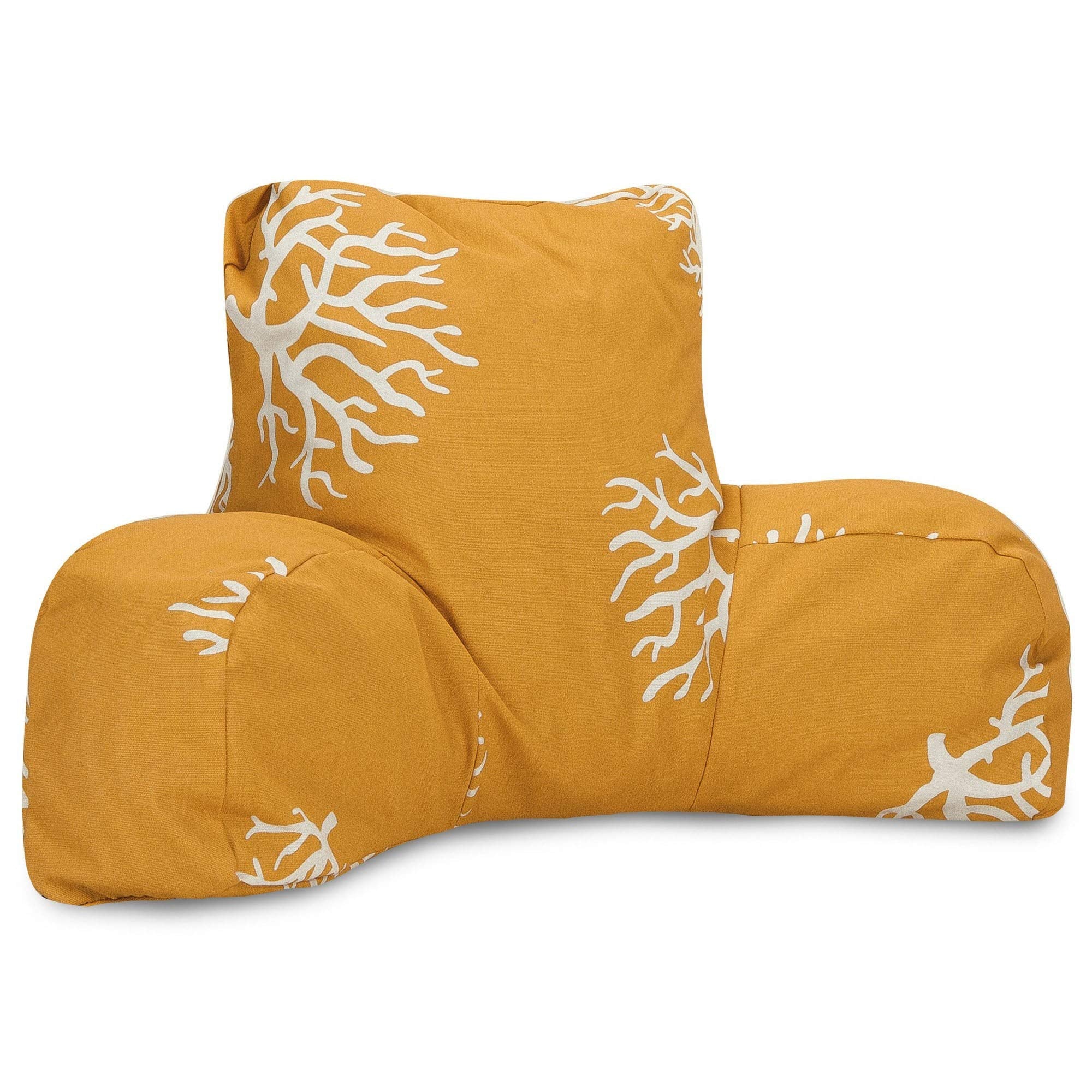 Majestic Home Goods Coral Reading Pillow, Yellow