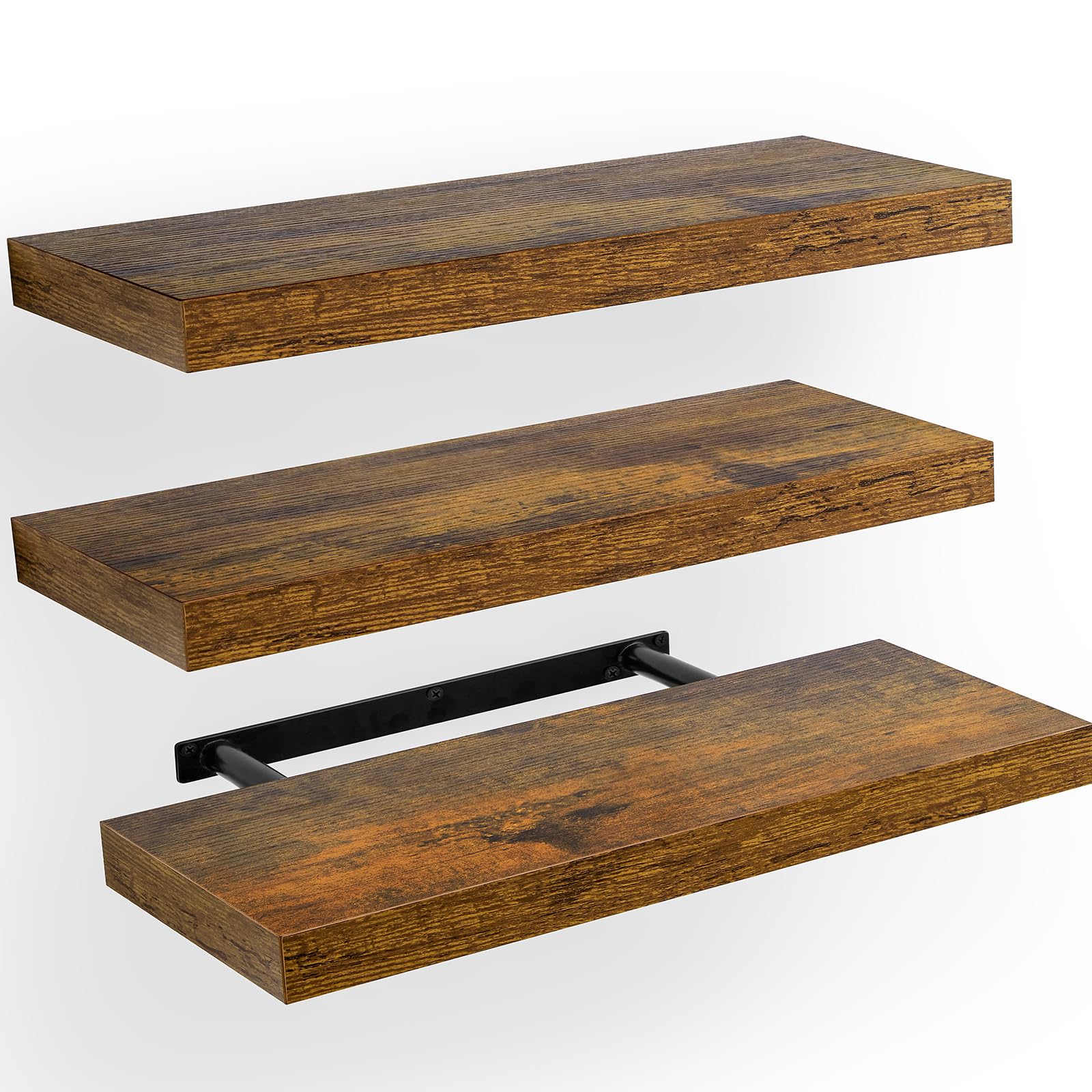 AMADA HOMEFURNISHING Floating Shelves, Wall Shelves for Bathroom/Living Room/Bedroom/Kitchen Decor, Decor Shelf with Invisible B