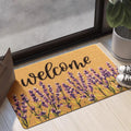 Carvapet Artificial Coir Doormat with Non-Slip Backing for Indoor and Outdoor 17 x 30 inch Front Door Welcome Mat Floral Doormat
