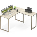 SHW Mission 48 x 48 Inches L-Shape Home Office Computer Desk, Maple