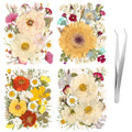 140pcs Dried Pressed Flowers Bulk, Natural Fall Pressed Dried Flowers with Tweezer for DIY Crafts Resin Mold Candles Cake Bridal