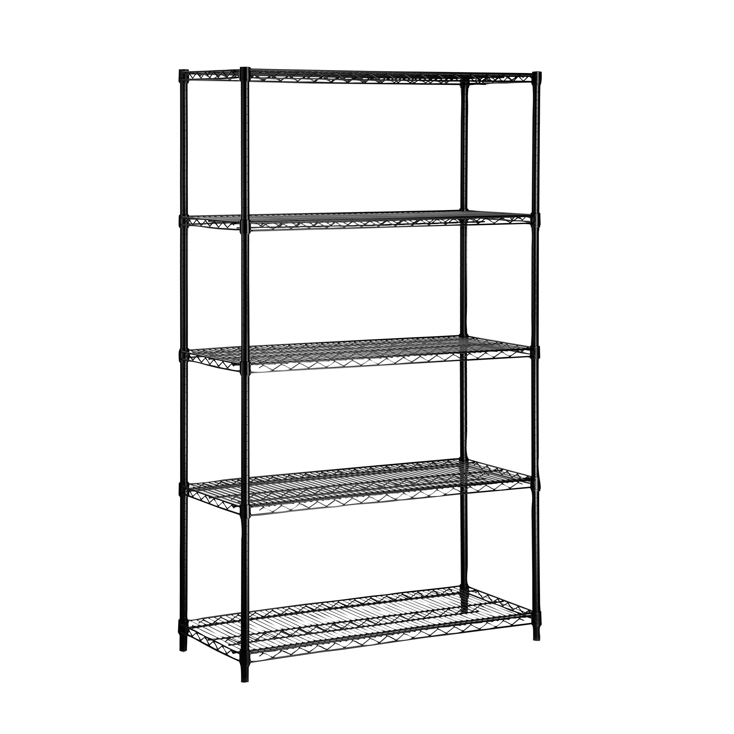 Honey-Can-Do SHF-01440 5-tier black storage shelves 800 lbs