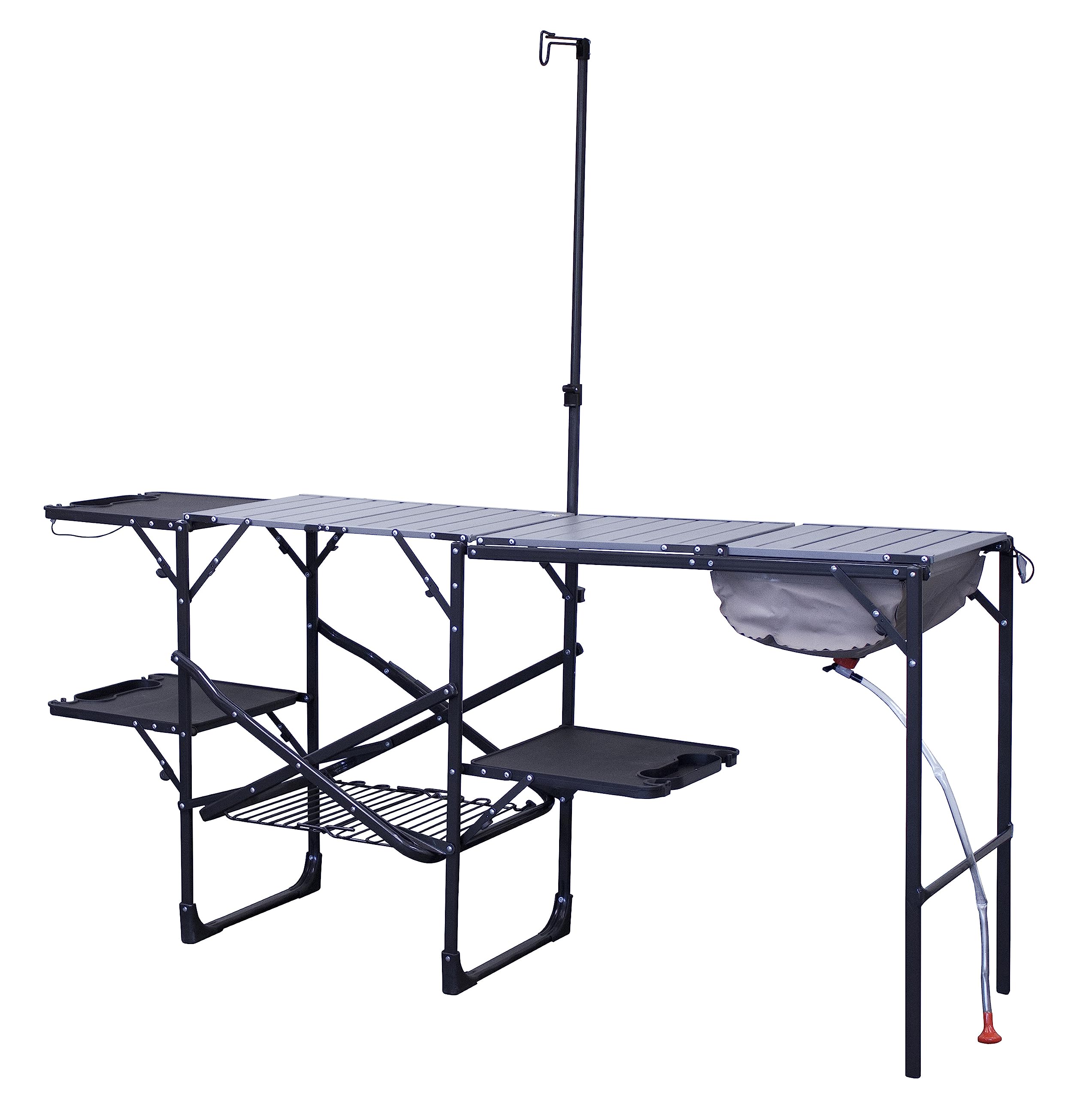 GCI OUTDOOR Master Cook Station | Portable Folding Kitchen Table with Soft Shell Sink, Heat Resistant Tabletop & Telescoping Lan